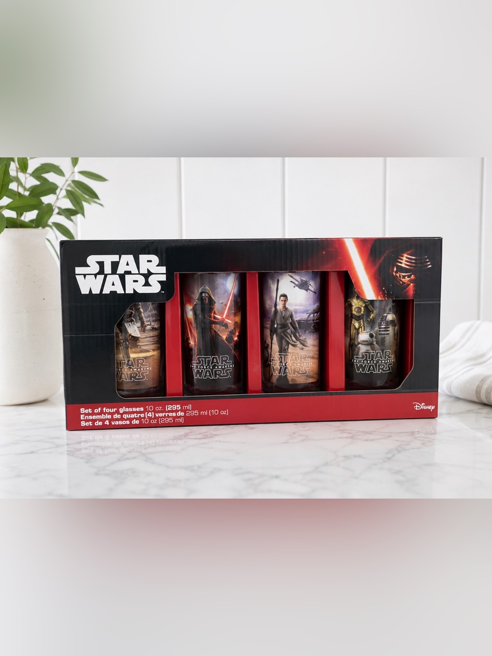 Star Wars Red and Black The Force Awakens Character Glass Set